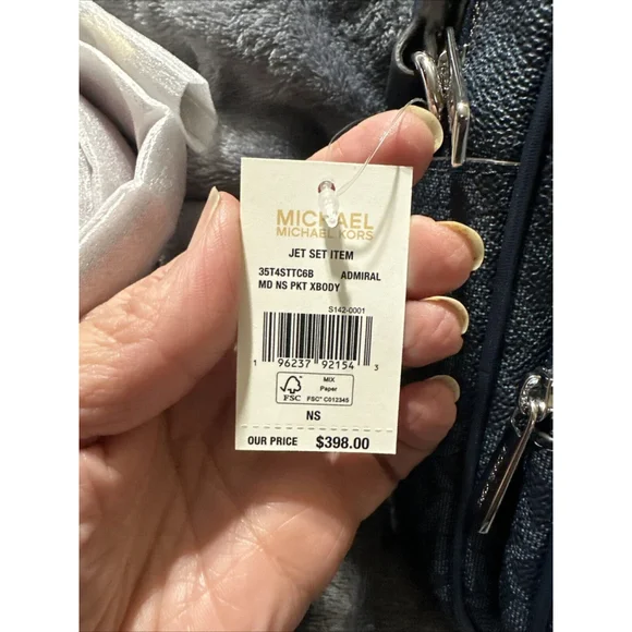 Michael Kors New Crossbody Bag Flight Handbag Jet Set Purse Blue MSP $398 NWT - Picture 7 of 12